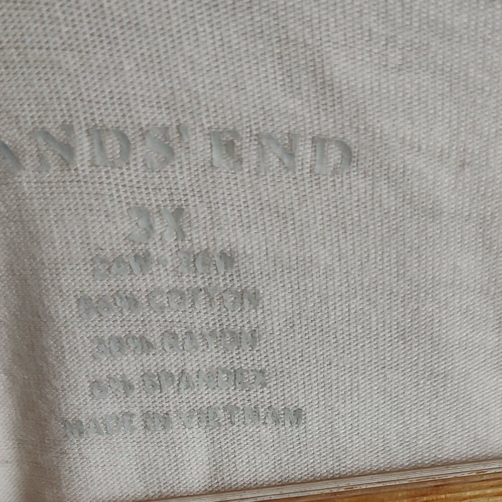 Lands' End Cream/Off White 3/4 Length Sleeve Shirt - Size 3X - Picture 2 of 3